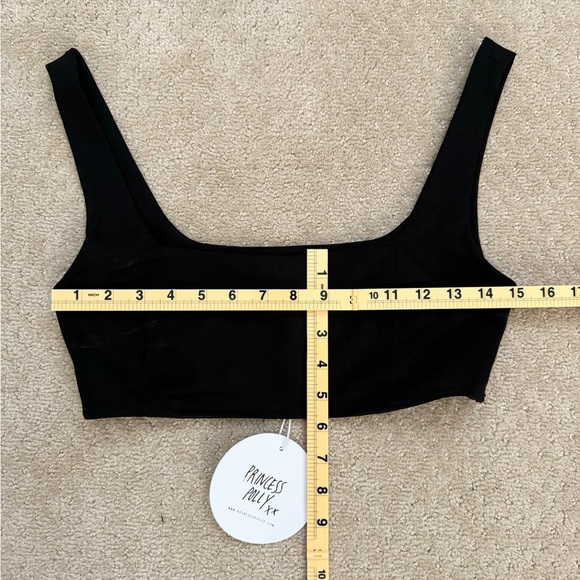 (NWT) PRINCESS POLLY Women’s Black Cropped Zip Side Tank Top-Size 2 - Picture 9 of 9